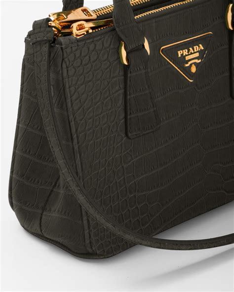 monkey bag prada|Small Prada Galleria Crocodile Leather Bag.